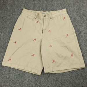 University of Alabama Crimson Tide Logo Shorts Mens 32 Campus Chinos Beige Tan